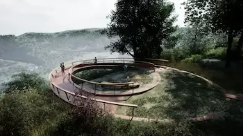 Modern observation platform of Jambon de la Semois