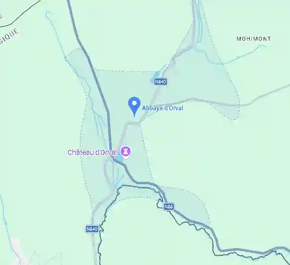 Carte de localisation de l'Abbaye d'Orval