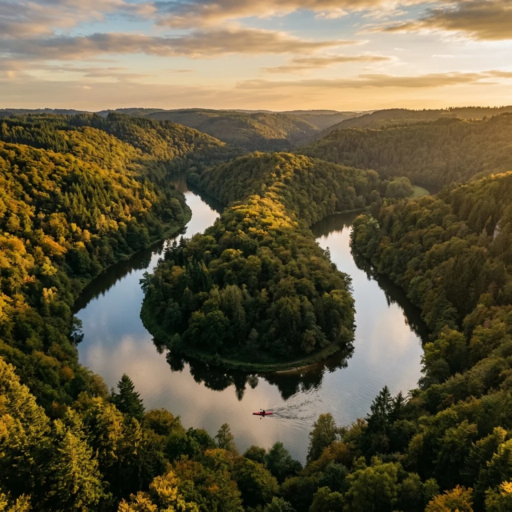 Kayak au crépuscule