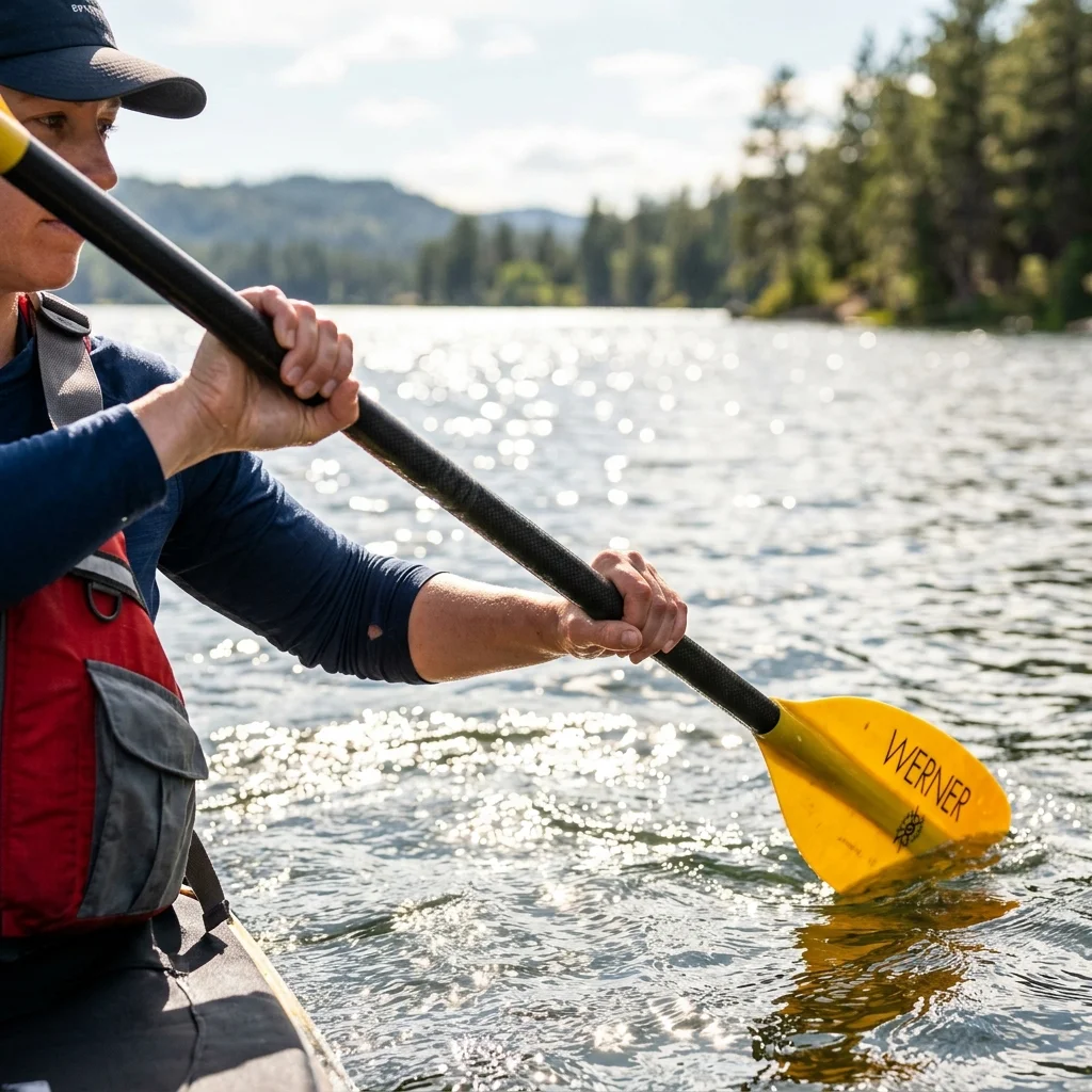 Technique correcte pour tenir une pagaie de kayak